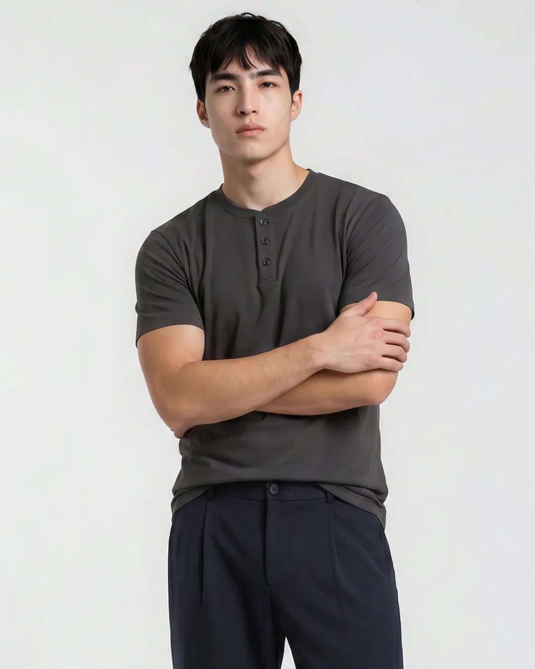 Sweat Defender Henley - Asphalt - Image 4