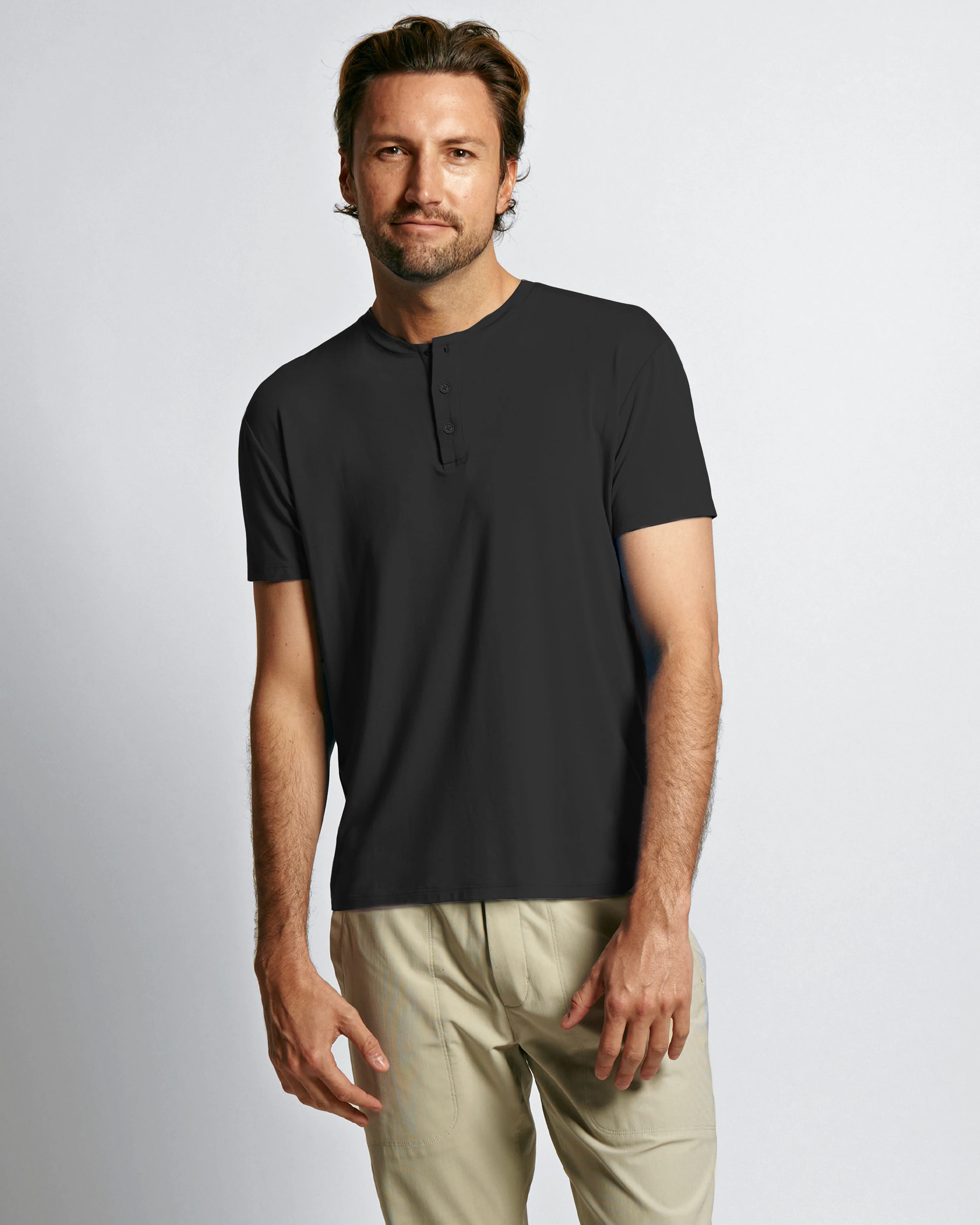Sweat Defender Henley - Black - Image 3