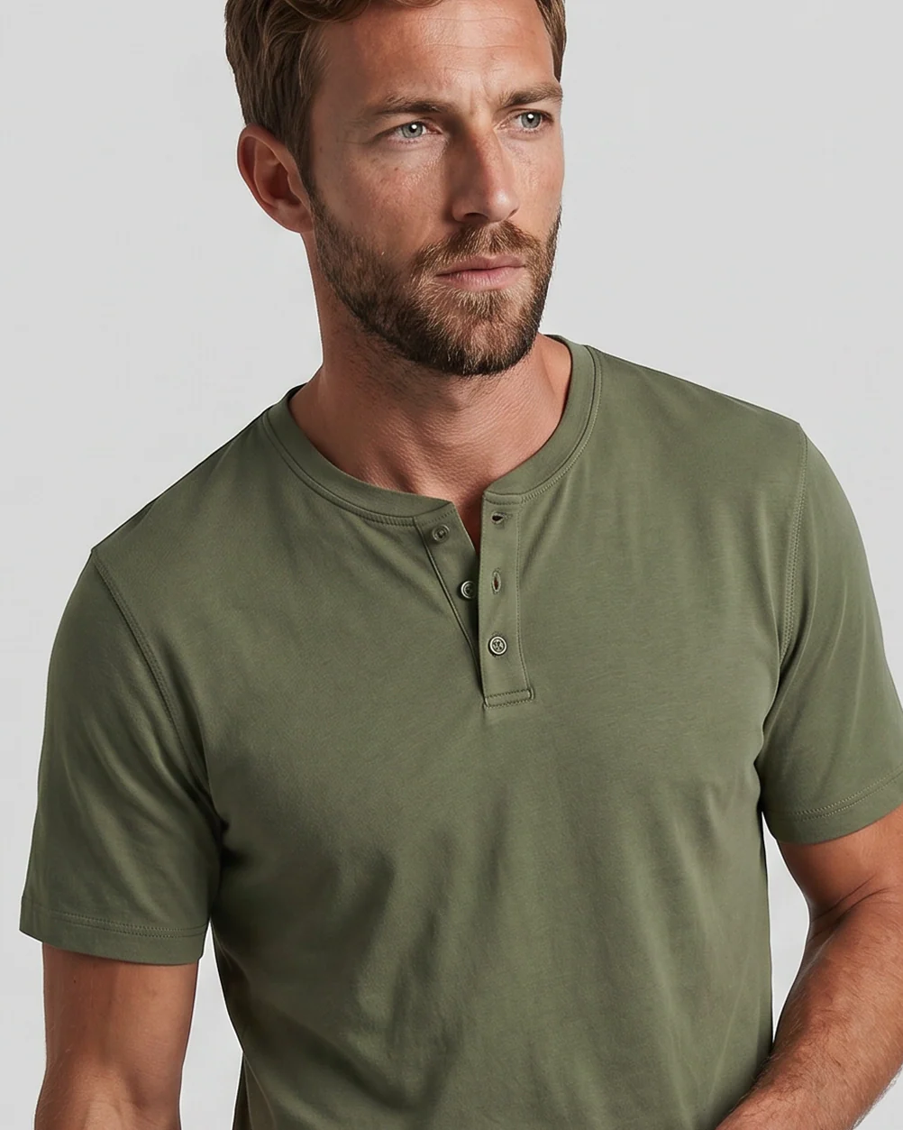Sweat Defender Henley - Green - Image 3