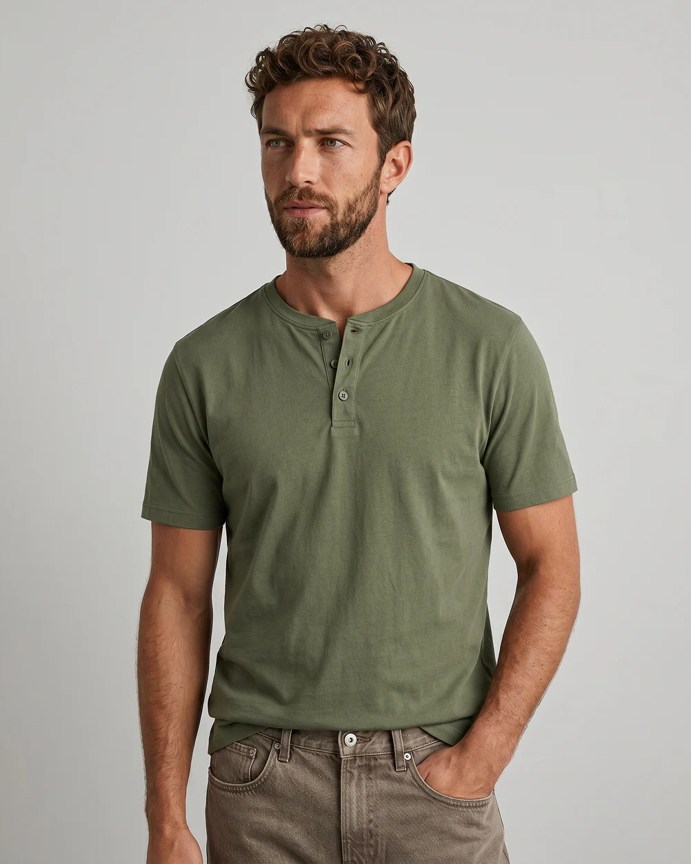 Sweat Defender Henley - Green - Image 6