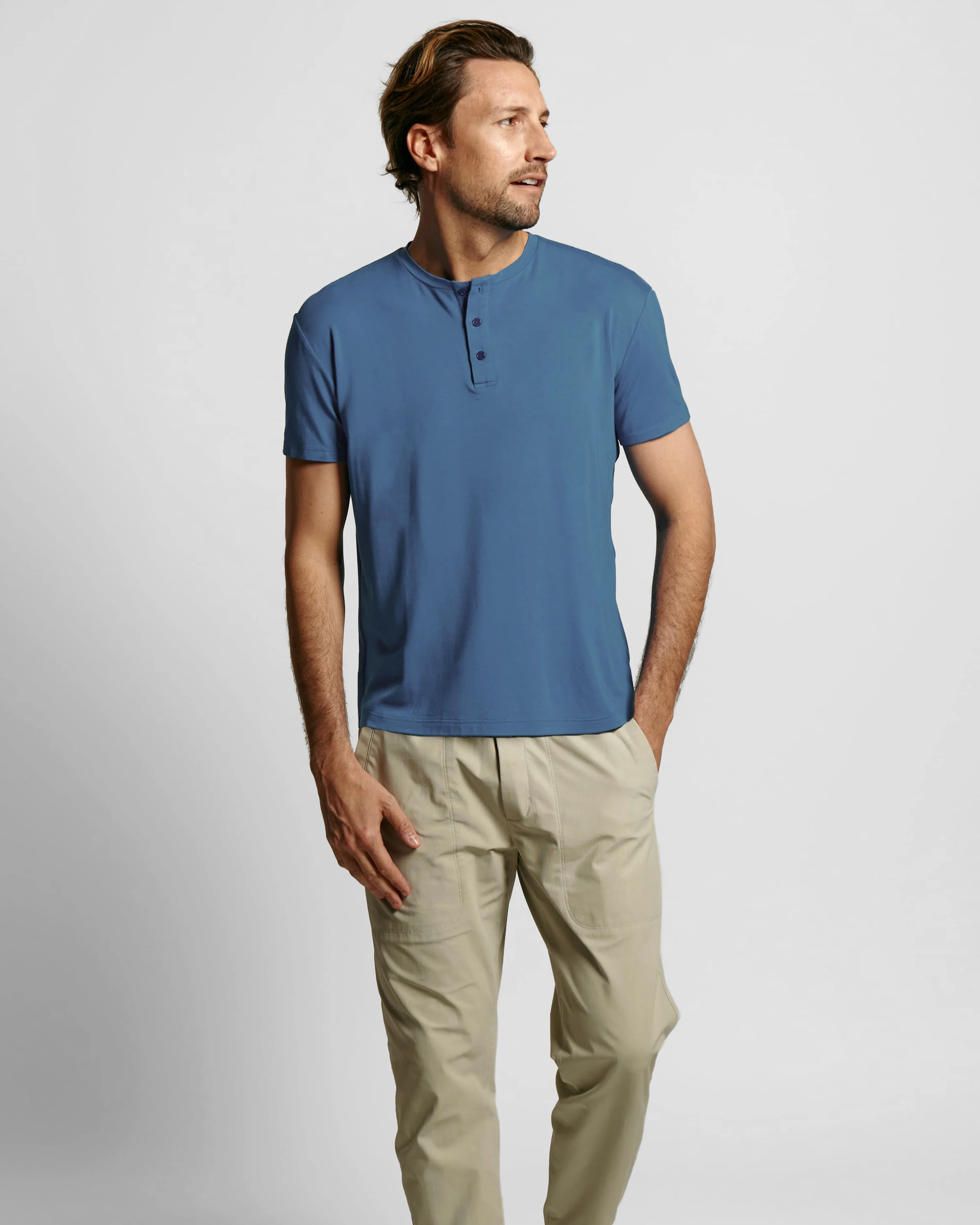Sweat Defender Henley - Marine Blue - Image 5