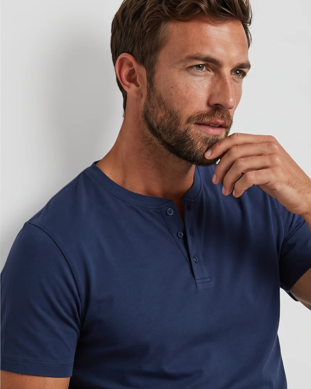 Sweat Defender Henley - Midnight Blue - Image 4