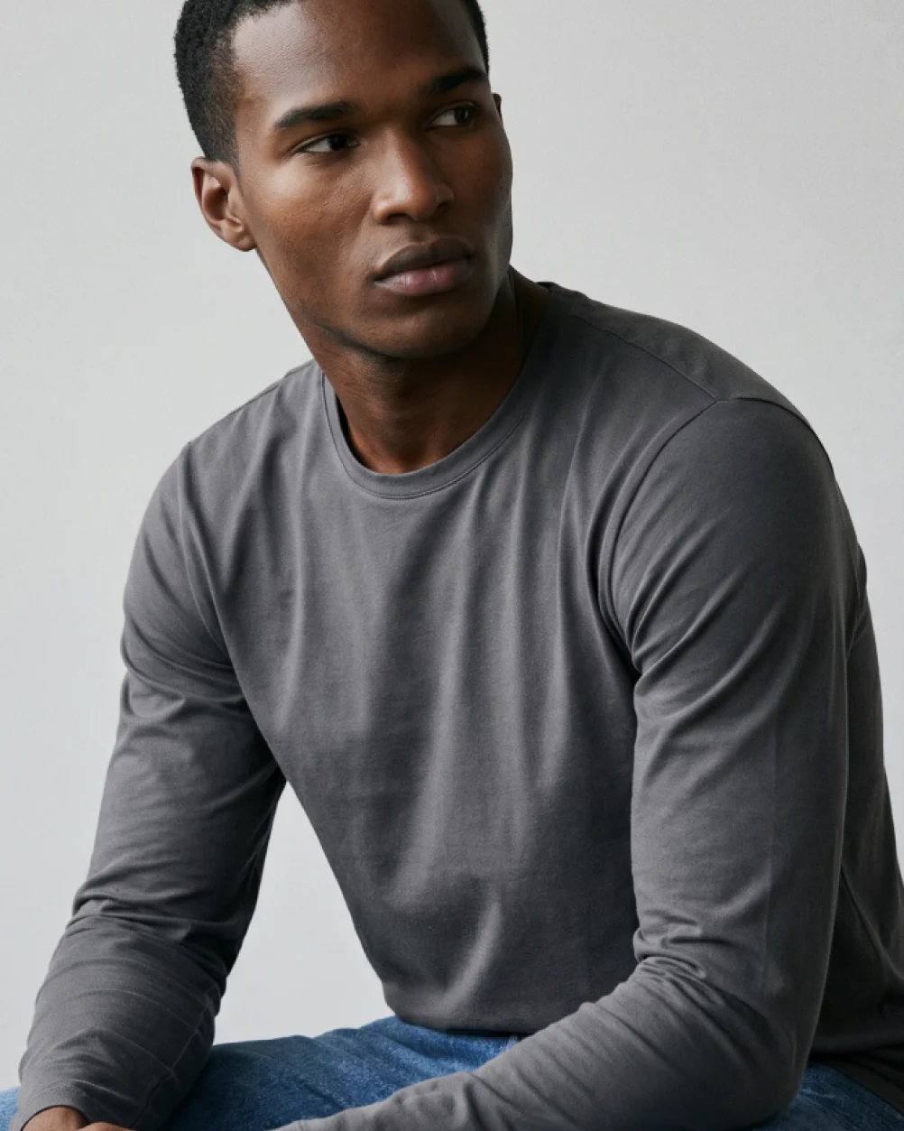 Sweat Defender Long Sleeve Crew - Stone Grey - Image 3